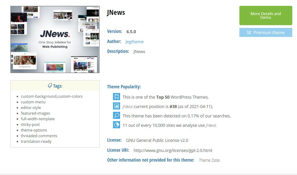 如何知道網站正在使用的主題